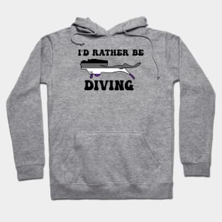 I'd Rather Be Diving: Asexual Pride Hoodie